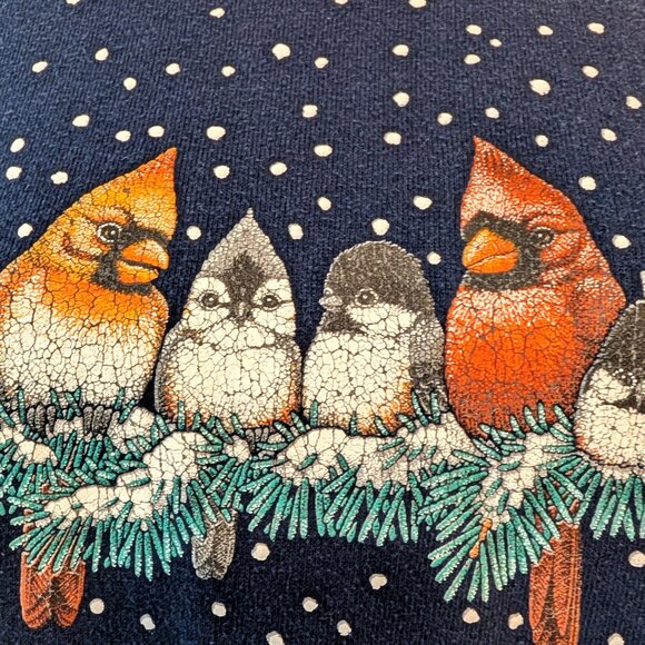 Vintage Morning Sun Unisex Sz M Blue Winter Snowbirds Mock Crew Sweatshirt Top - Picture 5 of 8